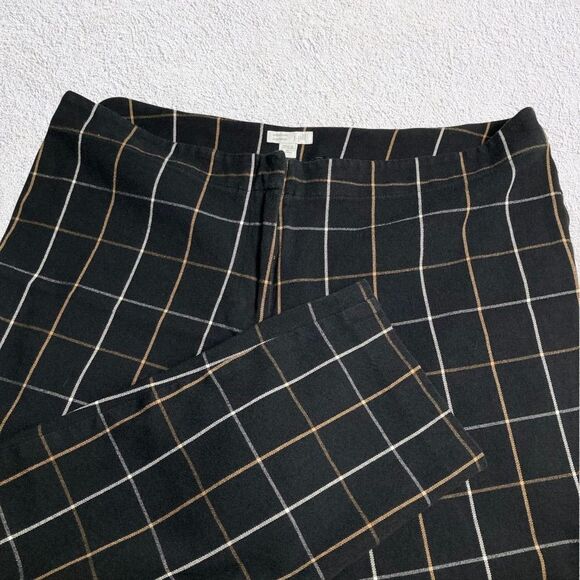 J Jill Pants 16P Women Black Gold Windowpane Check Stretch Career Holiday Office - Picture 3 of 13